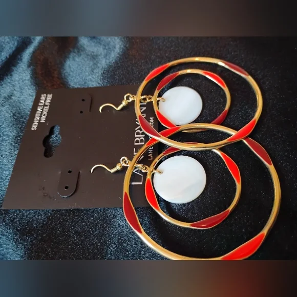 gold hoops double red - Picture 3 of 4